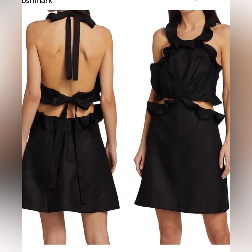ZIMMERMANN Postcard Linen Ruffle Tie-Back Minidress NWT - Picture 3 of 9